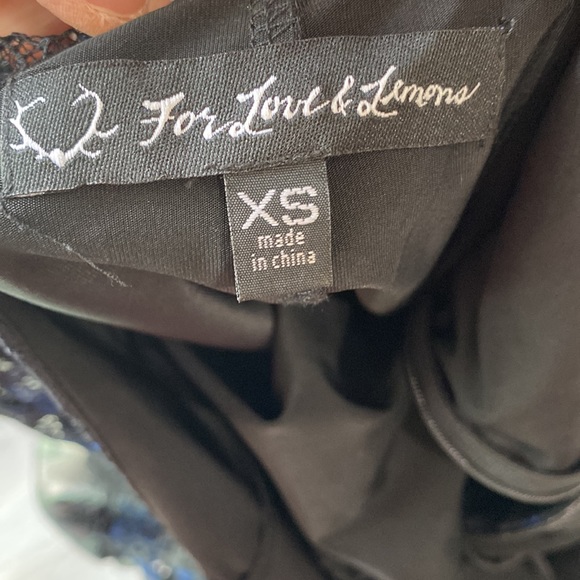 For Love and Lemons Lyla Lace Mini blue and black Dress size xs - Picture 2 of 5